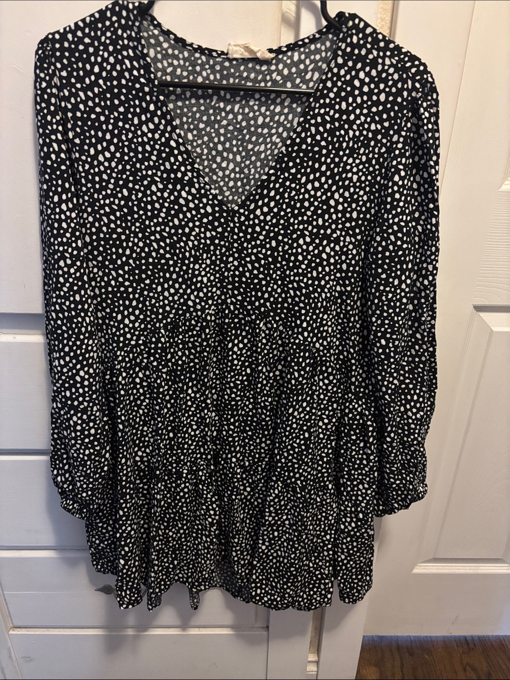 Altar'd State Black and White Polka Dot Midi Dress - Maternity appropriate also!
